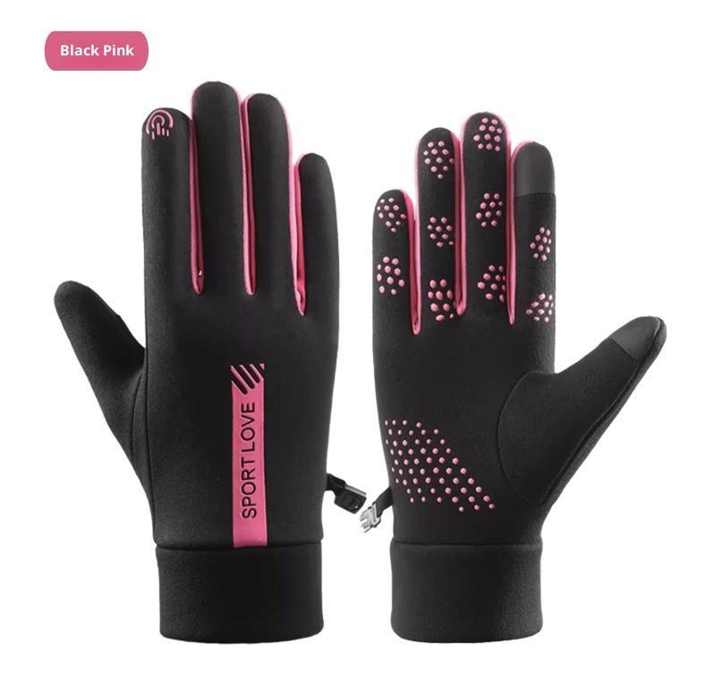 BIGWIG Women's Winter Warm Fleece-Lined Touchscreen Gloves, Waterproof Touchscreen Gloves with Fingertips, Non-Slip, Cold-Proof, and Windproof Gloves, Warm Sports Gloves, Suitable for Outdoor Running, Cycling, and Skiing