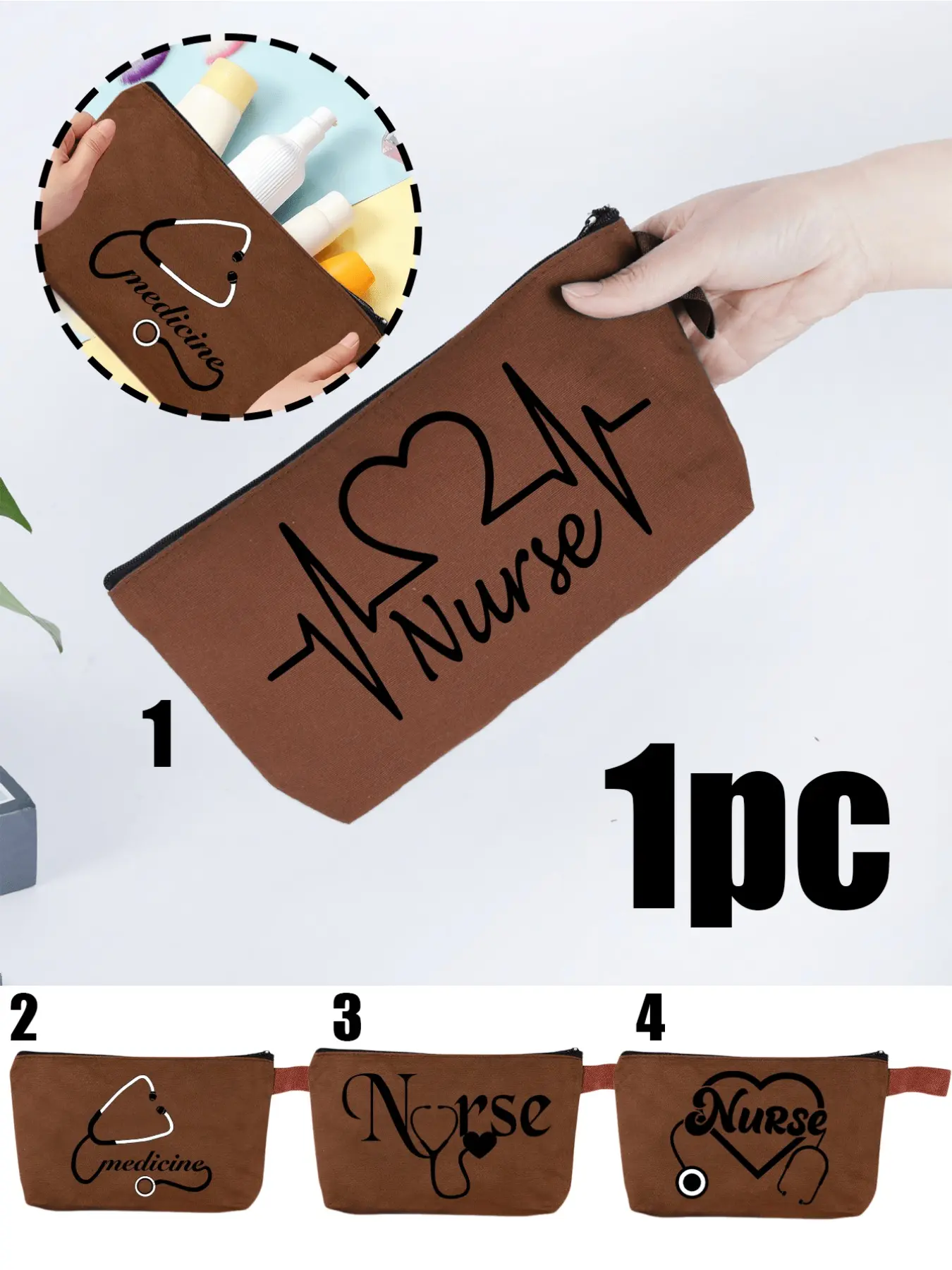Medical Bag with Stethoscope, Ecg Machine, Nurse Element, Foldable, Large Capacity, Portable, Ideal for Travel, Gifts