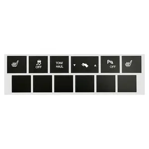 Black Car Stickers Heated Seat Traction Button Repair Sticker Set for Jeep Cherokee Commander Button Repair Sticker Decals