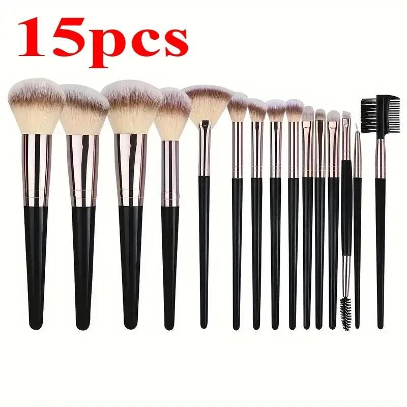 Professional Makeup Brush Set 3/10/15pcs, Eyeshadow Foundation Concealer Soft Fluffy, Women Beauty Tools, Mixed Brushes