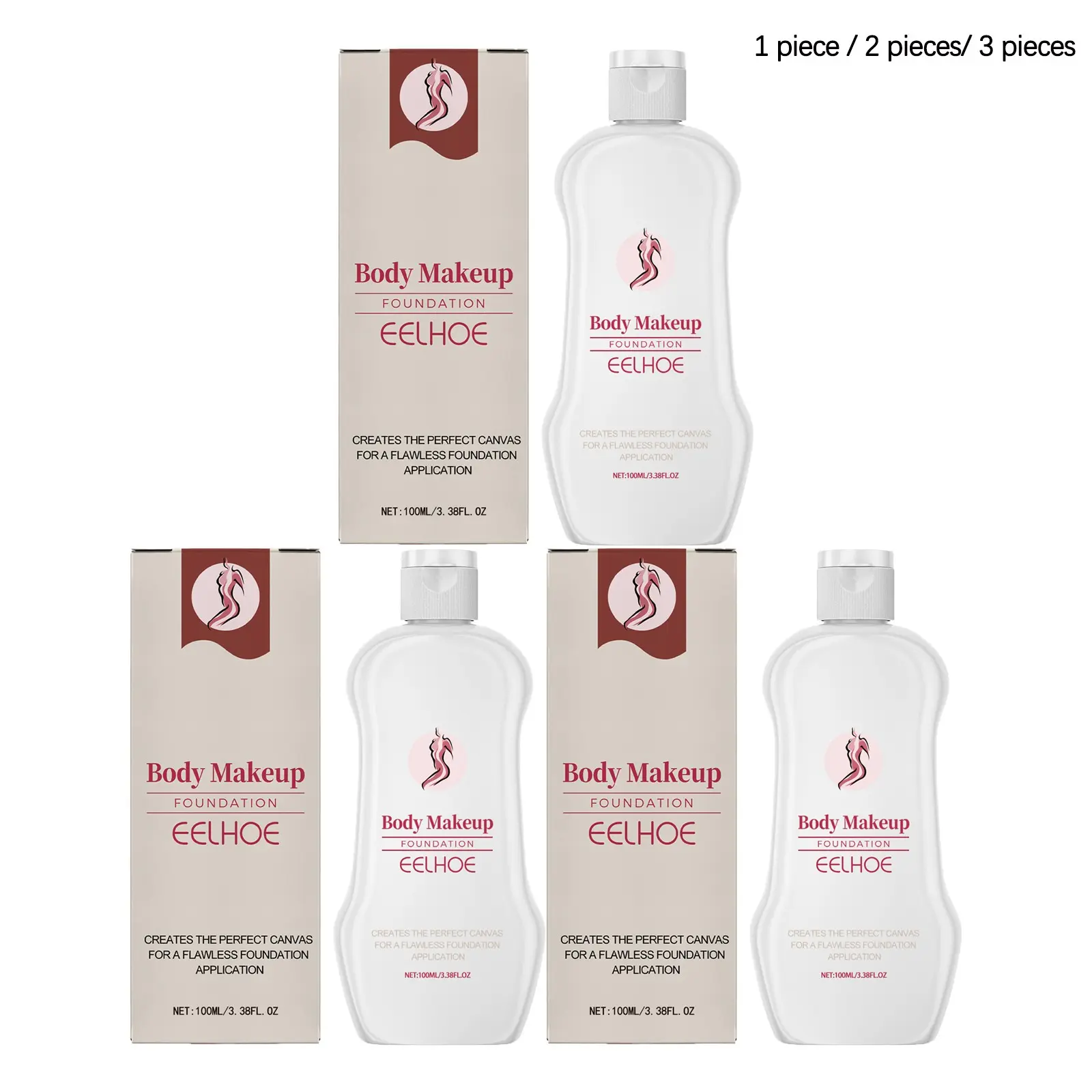Body Makeup Foundation Liquid (100ML/100ML*2/100ML*3), Covers Skin Tattoos, Natural Setting, Moisturizing Body Cosmetics Foundation