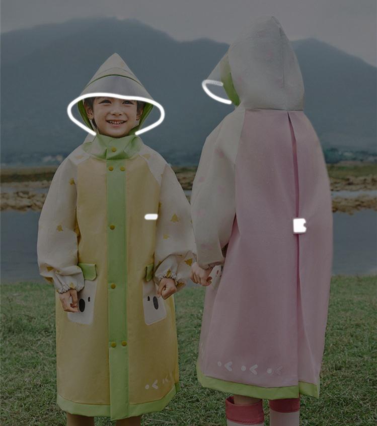 Korean Cute Kids Raincoat Waterproof Children Animal Style Rain Poncho Rain Coat Jacket With Backpack Position Student RainWear