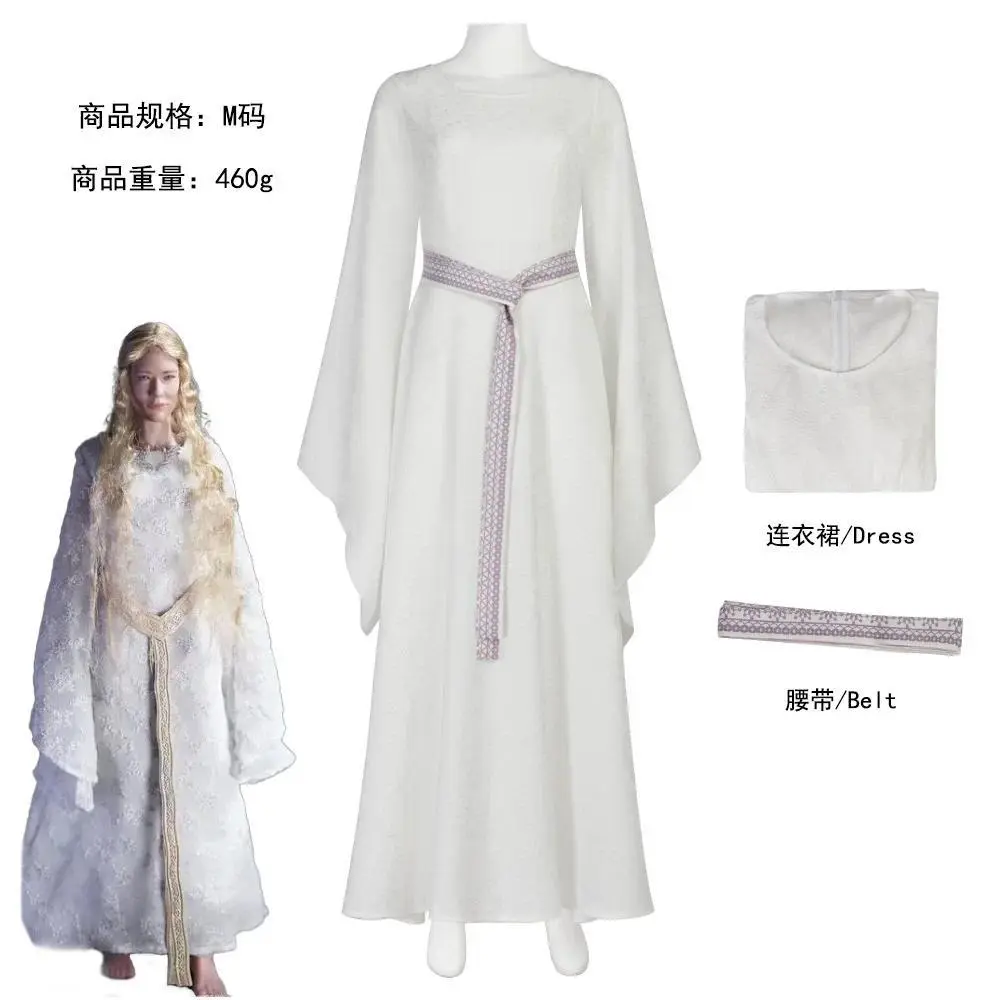 The Ring King Movie Galadriell Cosplay with The White Dress The Most Powerful Elves Elves Queen Cosplay Costume Full of Suit