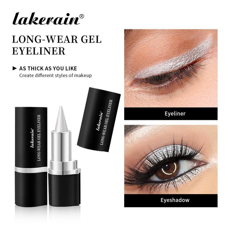 lakerain 2 Counts Long-Wear Gel Eyeliner Waterproof & Smudge-Proof, Creamy Gel Formula for Bold Lines, Precise Tip for Cat-Eye Gradient Looks, Multi-Use as Eyeshadow Brow Pencil, Multiple Shades, Ideal for All-Day Eye Makeup, Eye Makeup Products