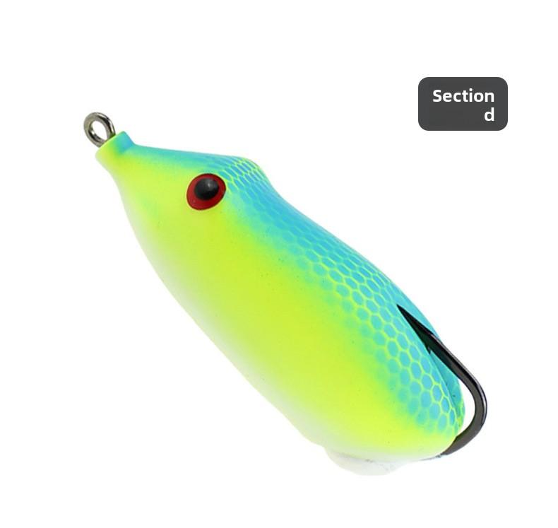 Topwater Frog Lure Single Hook Weedless Fishing Lure for Snakehead Bass Long Cast Floating Frog Lure Heavy Grass Freshwater Fishing Tackle