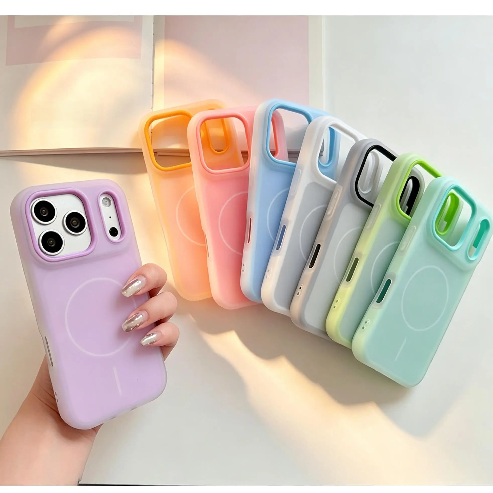 Magnetic for iPhone 18 Pro Max/17/16/15/14 13 Liquid Silicone Case Translucent Matte, Compatible with MagSafe, Military Grade Drop Proof, Rugged Shockproof Protective