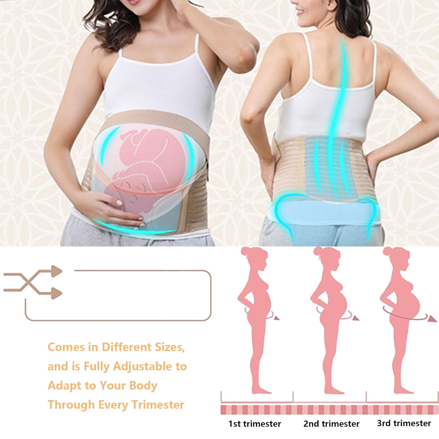 Pregnancy Belly Band Adjustable, Plus Size Comfort, Essential Maternity Item, All Stages of Pregnancy