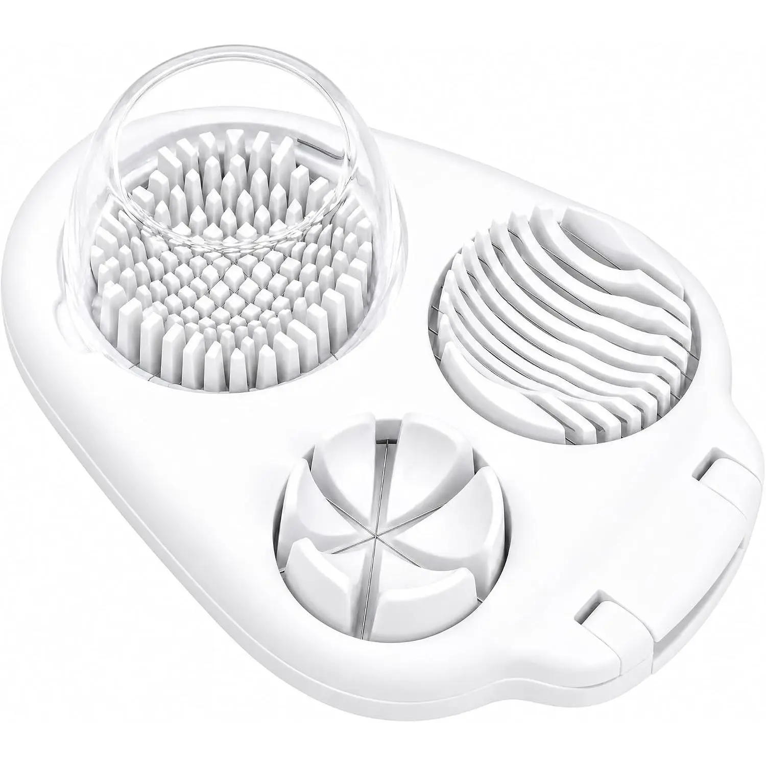 3-in-1 Egg Slicer for Hard Boiled Eggs - Multipurpose Stainless Steel Wire  and Dicer for Strawberries, Mushrooms, and Soft Fruits - Dishwasher Safe Kitchen Tool