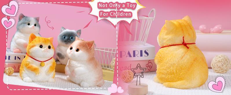 Large Silicone Squishy Cat & Dog Toy, Handmade Hyper-Realistic Kawaii Squeeze Toy, Stress Relief Autism Sensory Fidget Toy