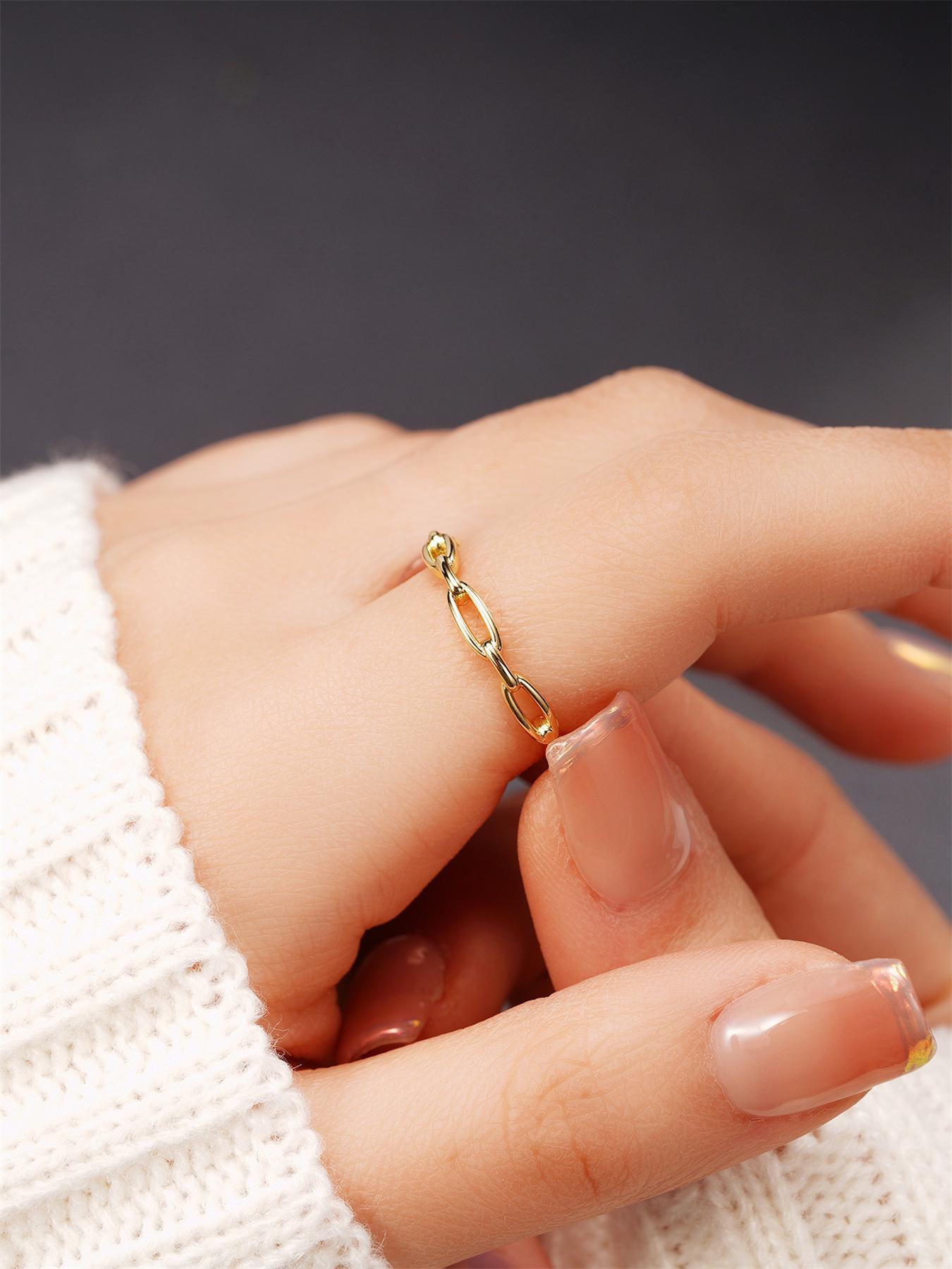 Simple Hollow Out Design Copper Ring, Fashion Stackable Finger Rings, Fashion Accessories for Women, Trendy Jewellery Accessories for Party, Daily Clothing Decor, Trendy All-match & Exquisite Jewelry for Birthday Gift