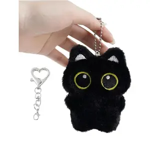 Black Cat Bag Charm Keychain  Black Cat Bag Charm Keychain for Women and Girls, Cute Pendant Key Accessory for Handbags and Backpacks, Decorative Alloy Charm for Daily Use