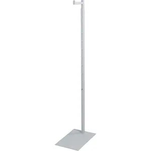 Adjustable White Costumer Stand – Single Arm Clothes Rack - Retail Clothing and Garment Display Stand – Ideal For Showcasing Hanging Items In Thrift Shops, Boutiques and Retail Stores