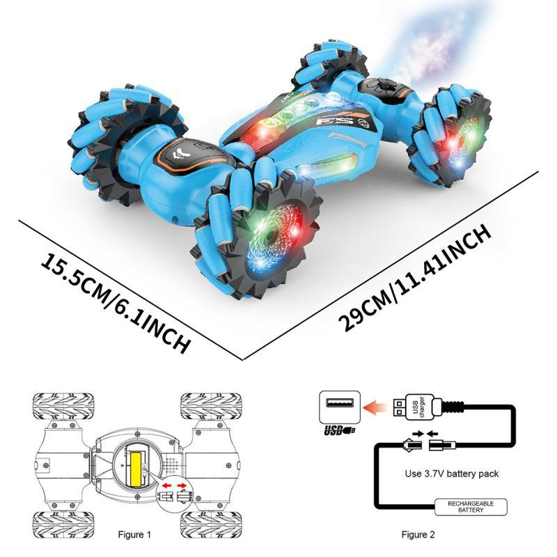 Remote Control Car, 4WD RC Drift Car Toy with Gesture Sensing Function, 360° Rotation Transform RC Car, RC Stunt Car for Boys and Girls