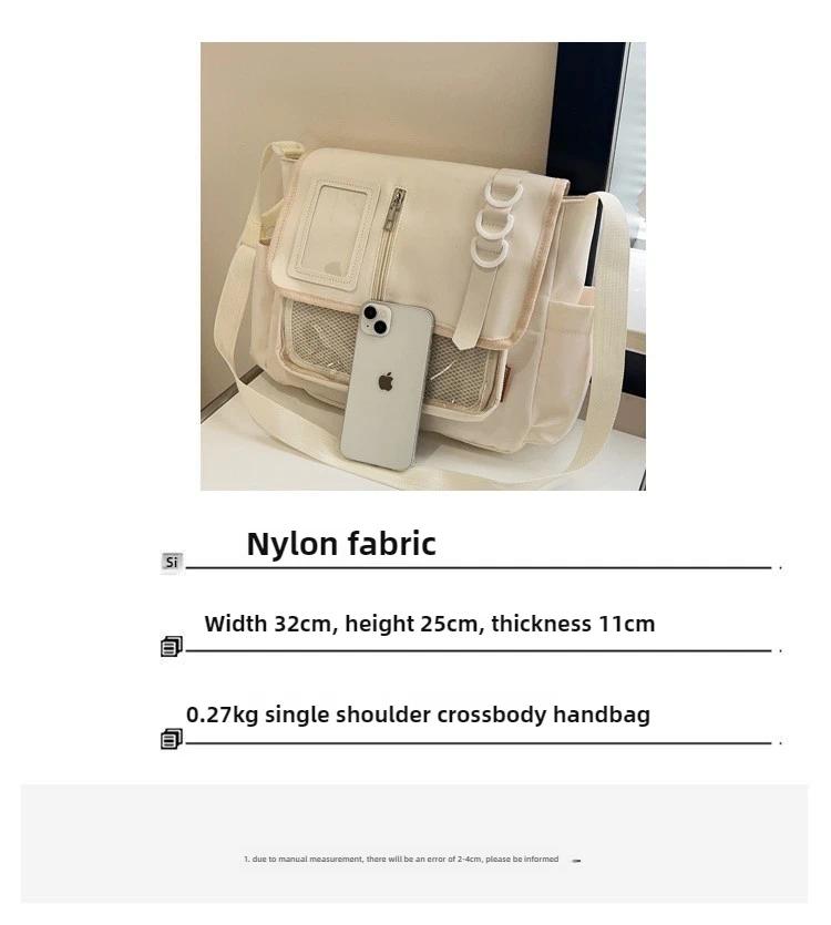 Y2K Japanese Harajuku School Bags for Girls New Transparent Itabag Shoulder Crossbody Bag DIY Badges Display Plate Ita Bag