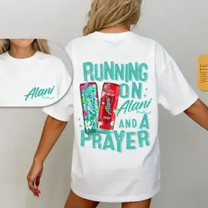 Energy Hoodie – Running on a Prayer Graphic Hoodie, Funny Motivational Caffeine Pullover for Women, TikTok Viral StyleTrending 2025 Unisex