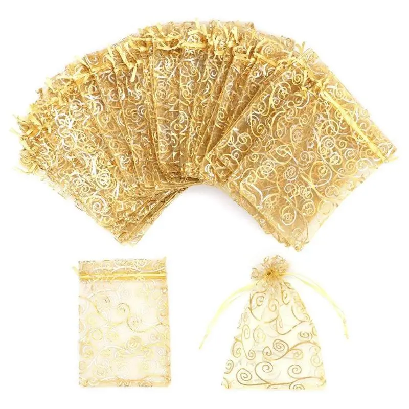 100pcs Organza Gift Bags, Ideal for Jewelry Storage, Party Packaging, Holiday Gifts, 12cm/4.72 Inches, Perfect for Accessories