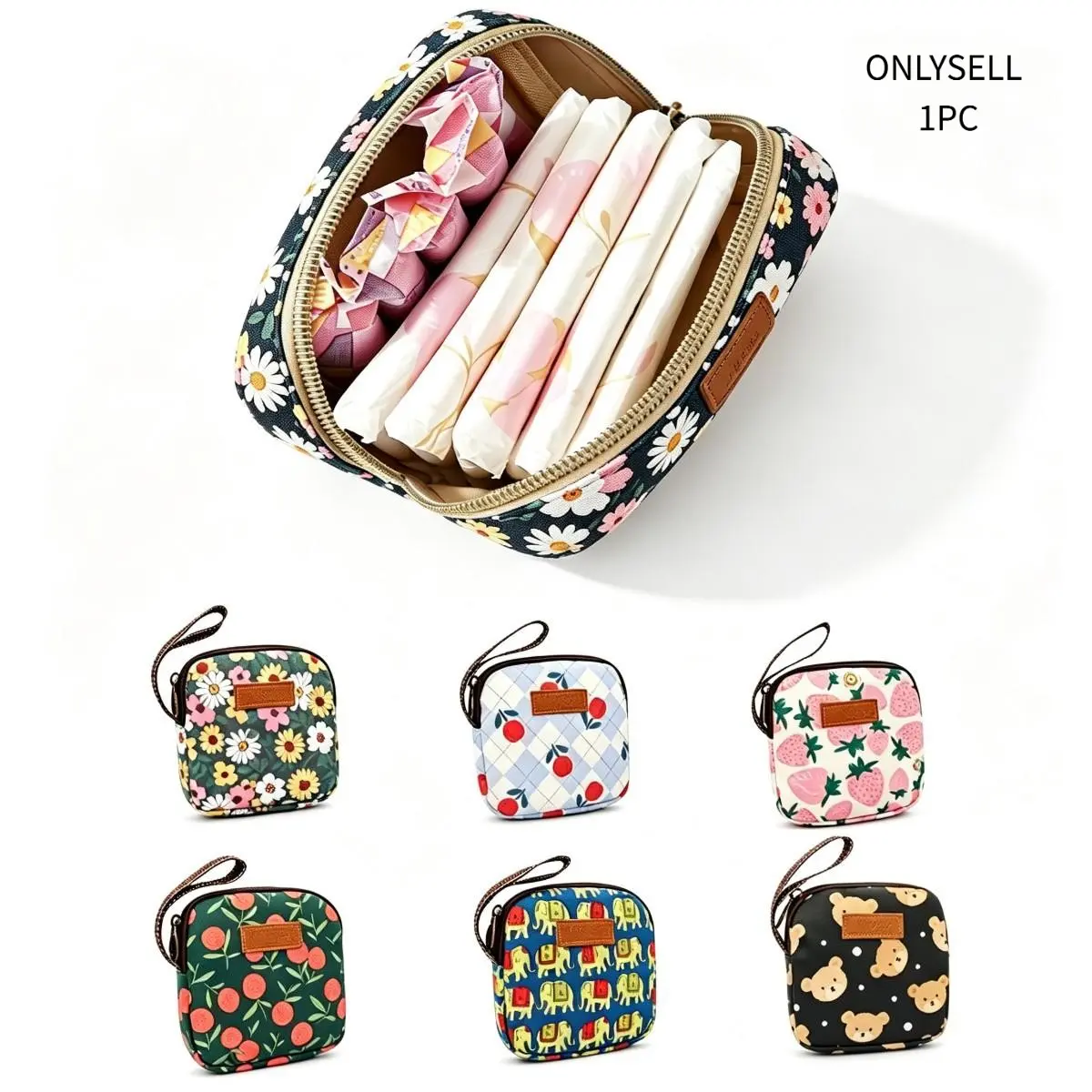 Period Storage Bag, Portable Sanitary Pad Holder, Waterproof Zipper Tampon Case, Large Capacity Girls' Period Supplies Organizer, Mini Makeup Coin Pouch, Lightweight, Portable Storage Bags