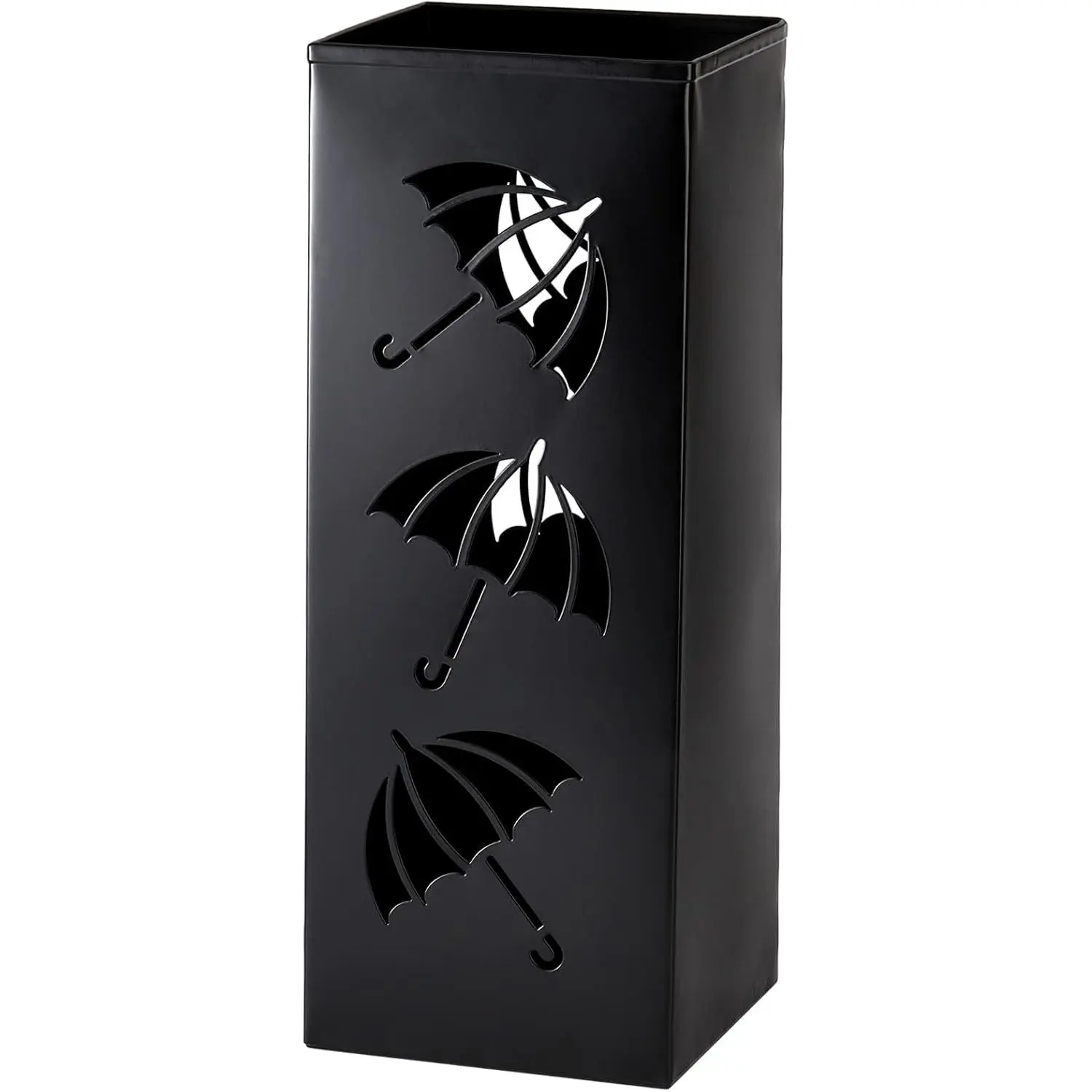 Metal Umbrella Holder, Square Umbrella Stand Rack for Entryway, 6.3" x 6.3" x 16.5", Black