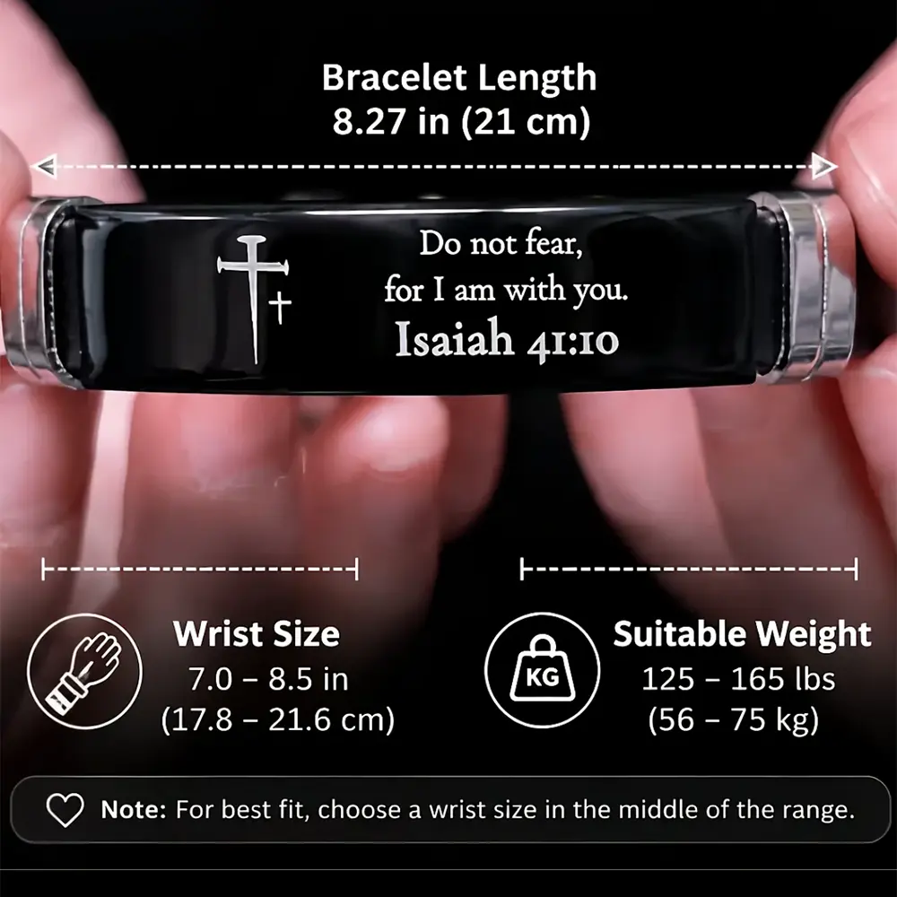 Christian Cross Engraved Bracelet with Adjustable Fit Silicone Strap & Engraved Plate, Spanish Philippians 4:13 Bible Verse Inspirational Religious Jewelry Gift for Men-Women for Religious Events, Cross Symbol