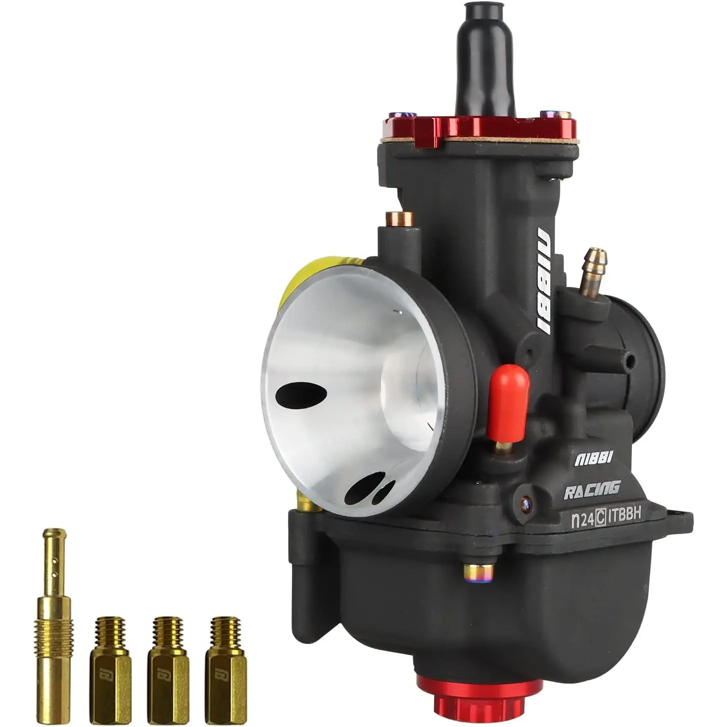 NIBBI PWK24 Carburetor 24mm with Carb Jets for Dirt Bike Mini Bike Pit Bike GY6 ATV
