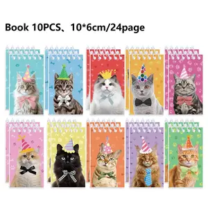 10 Cute Animal/fruit Theme Mini Spiral Notebooks, 10x6 Cm, 24 Pages Pocket Diaries, Assorted Cat/dog/fruit/block Designs, Perfect Gift Ideas