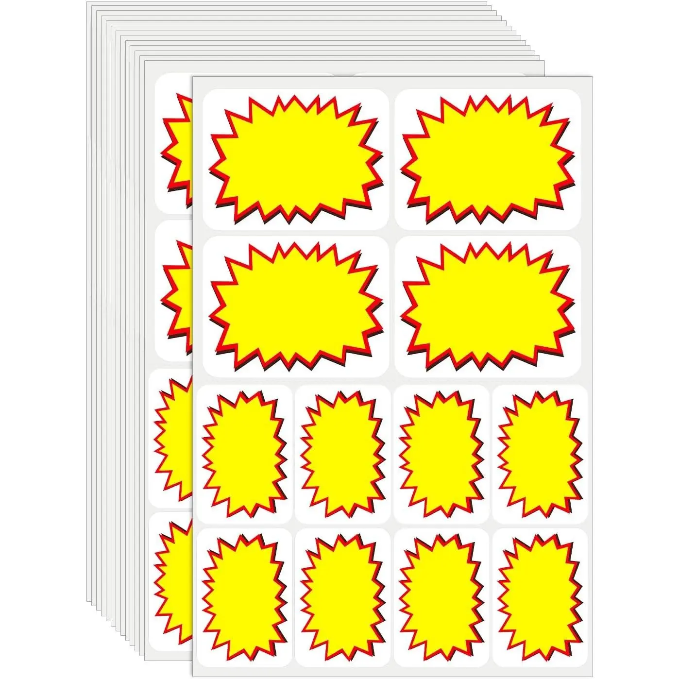 Garage Sale Stickers, Disposable Yard Sale Price Stickers 2"x 3"& 3"x 4" Removable Adhesive Price Tags for Retail Flea Market Community Events County Fairs (504 Pcs)