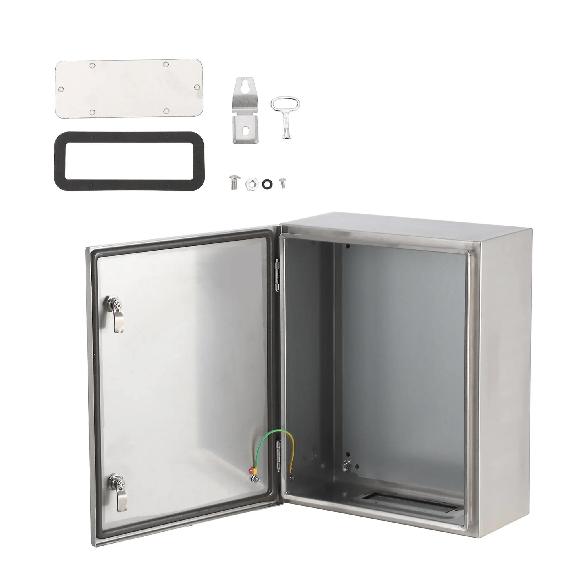 Garvee IP65/IP66 Waterproof 304 Stainless Steel Electrical Enclosure Box – NEMA 4X Heavy Duty Junction Box with Mounting Plate, Lockable Hinged Cover, Wall Mounted, 20x16x8 inch