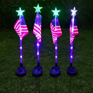 LED solar-powered flag light for outdoor courtyard villa, ground-mounted light for garden and lawn decoration, landscape light