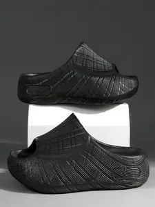 Women Grid Textured Hollow Out Clogs Thick Platform Non Slip EVA Water Shoes Breathable Casual Indoor Outdoor Beach Walking Slippers