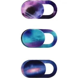 Camera Cover Slide 3 Packs Ultra Thin Webcam Cover Sticker Privacy Protector fit for MacBook Pro iMac iPad Pro Laptops and Tablets Colorful Space
