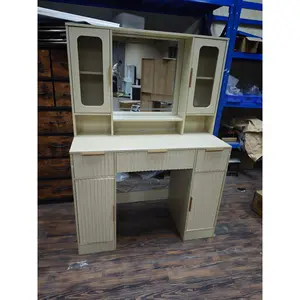 Garvee Vanity Desk with Lighted Mirror, Natural