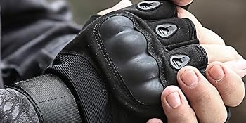 Outdoor Men's Knuckle Protection Workout Training Fingerless Gloves