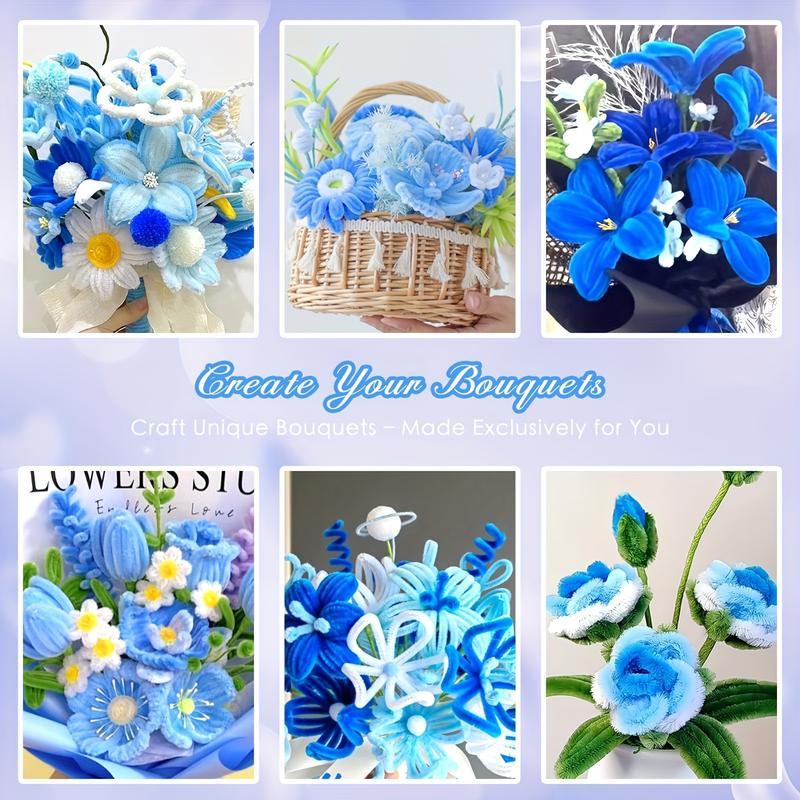 500 Piece Multi-Color Lily Twist Rod Pipe Cleaner Craft Kit, DIY Handmade Flowers Project, Perfect for