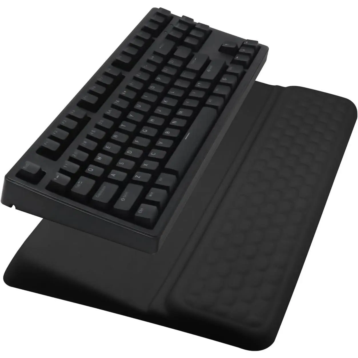 Black Ergonomic Comfy Tilting Computer Keyboard Stand Pad with Wrist Support, Riser Holder for Office/Home Use, Riser Holders