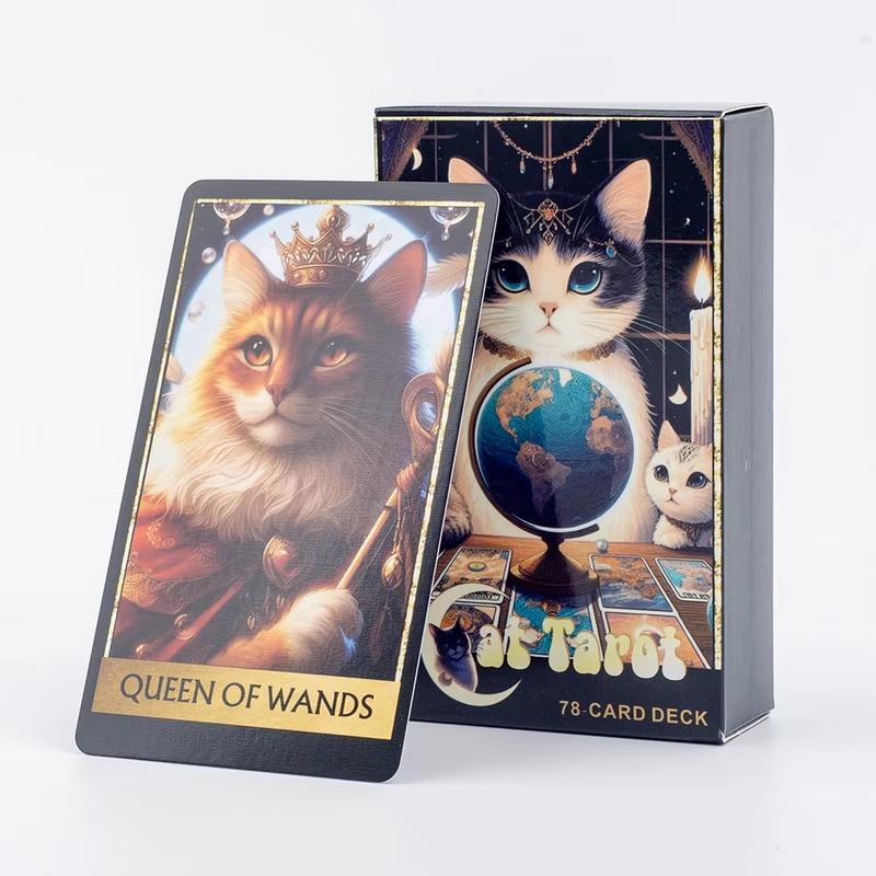 Quirky Cat Tarot Deck, Unique Hand-Drawn Illustrations, Perfect for Beginners & Experienced Readers, Ideal Gift for Cat Lovers, 78 Cards