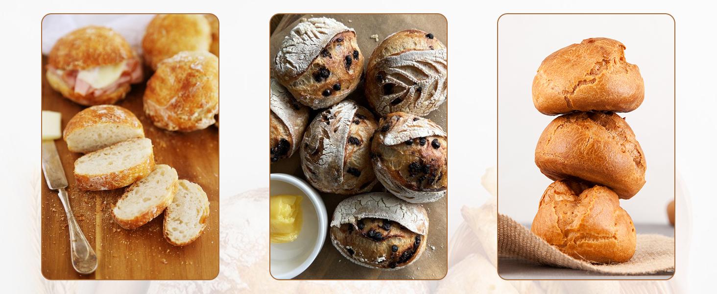 THE WELL KEPT 5 Inch Banneton Bread Proofing Basket Set of 6, Mini Sourdough Bread Baking Supplies, Small Banneton Basket Proofing Baskets for Sourdough Bread Baking