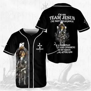 Jesus Baseball Jersey – Christian Faith Shirt with Lion & Knight – Religious Gift