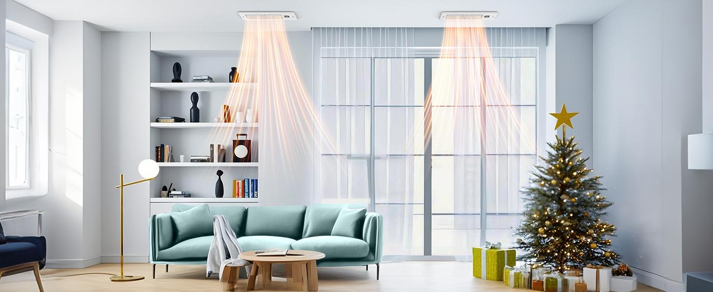 2 Pack/ 1 Pack Register Booster Fan for 4" x 10" Register Holes with Remote Control and Thermostat, 10-Speeds Floor Vent Fans Booster - Enhances AC Heating&Cooling Airflow, Quiet Air Duct Fan for Wall Ventilation Ventilator