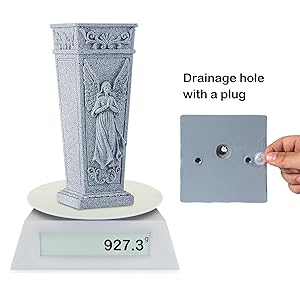 Cemetery Flowers Vase with Spike, Memorial Grave Vase Resin Flowers Holder for Headstone, Grave, Cemetery,, Lawn, Yard Decorations (1pc, Grey)