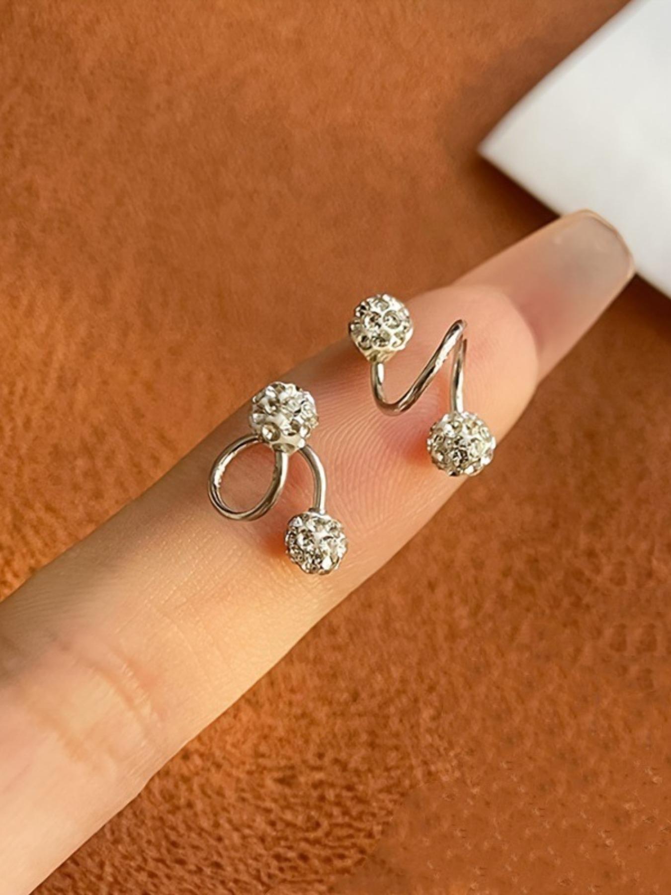 Women's Elegant Rhinestone Decorated Earrings, Exquisite Trendy Earrings, Fashionable Jewelry for Women for Party & Daily Clothing Decor, High Quality Earrings