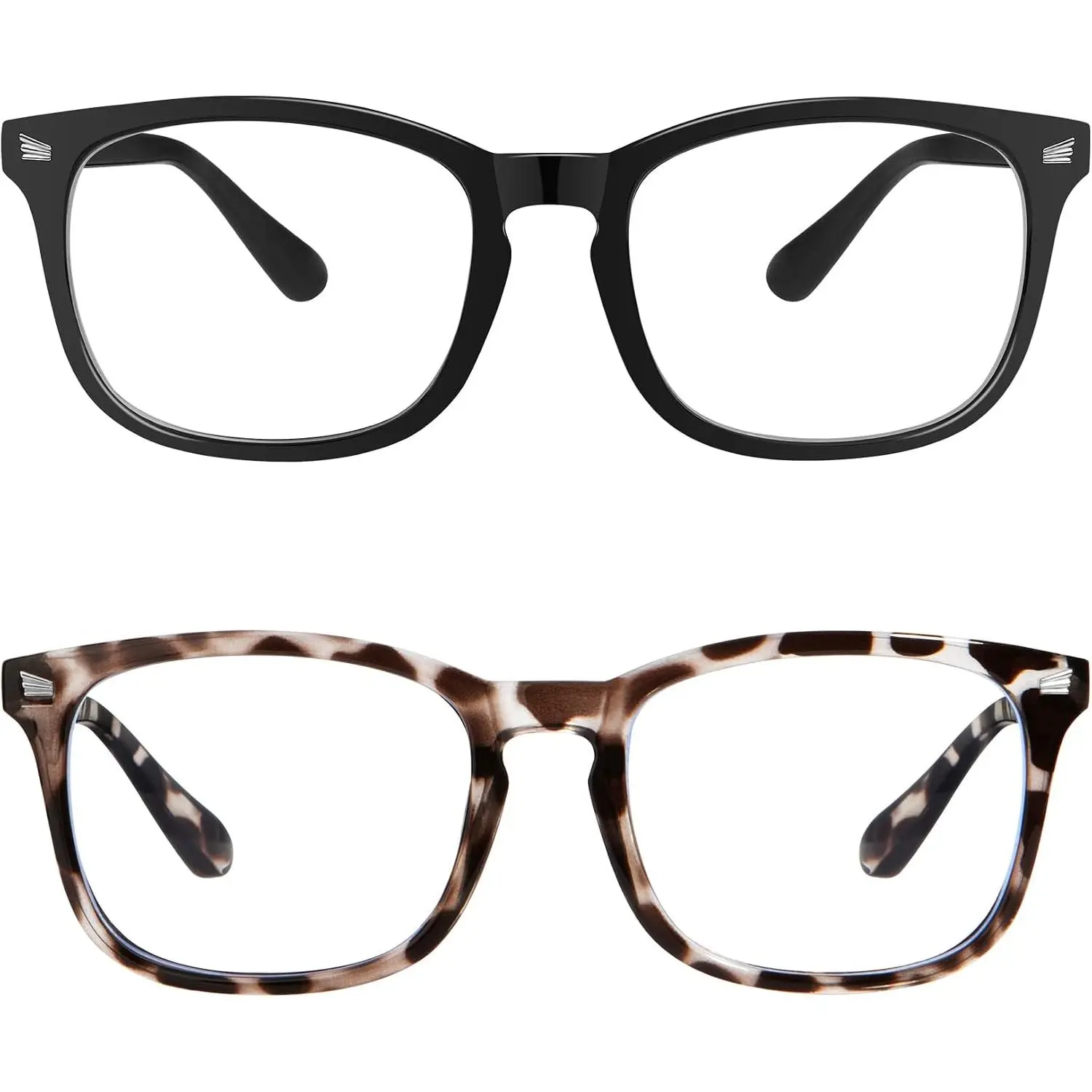 Unisex Classic Polycarbonate Blue Light Blocking Eyeglasses - UV400 Shielded, Glare Reduction for Gaming, Reading Use