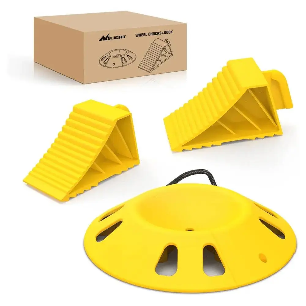 Nilight RV Wheel Chocks Wheel Dock Kit for Campers, Boats, Anti-Slip Surface Design, Mud-Resistant, Durable and Secure Automotive Exterior Accessory