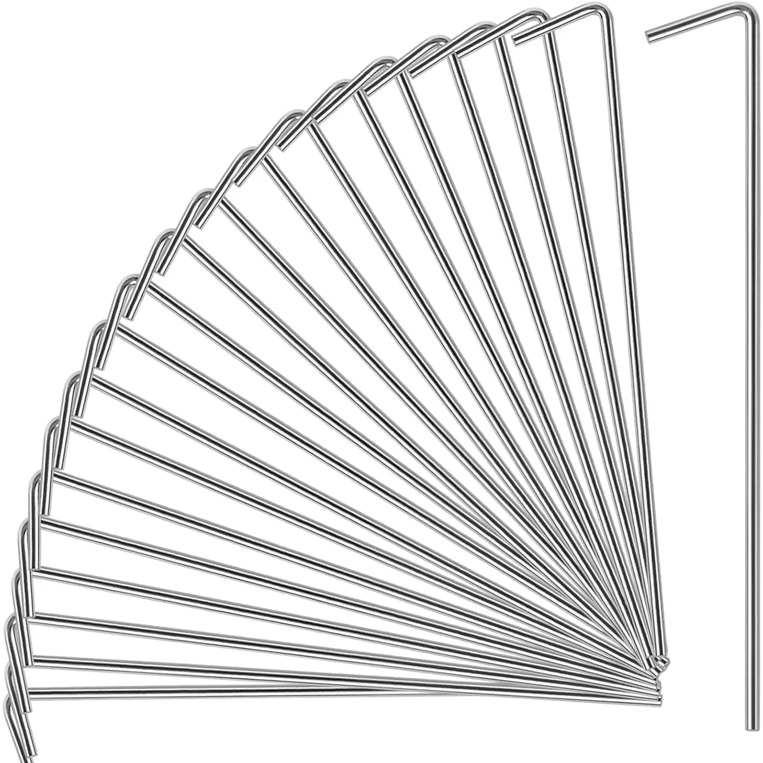 23 Pack Tent Stakes, Heavy Duty Metal Tent Pegs, Hooked, ,  for Camping, Gardening & Outdoor Decorations