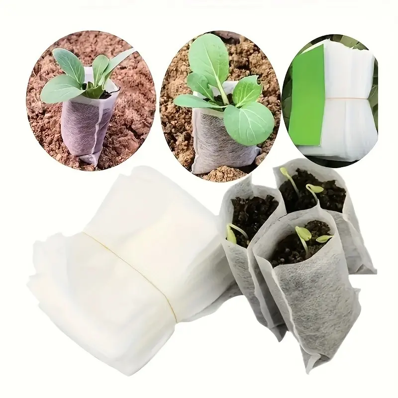 Biodegradable Seedling Pots, Non-Woven Planting Bags, Fabric Nursery Pots, Home Garden Supplies, Soil Transplanting, 3.15x3.94 Inches