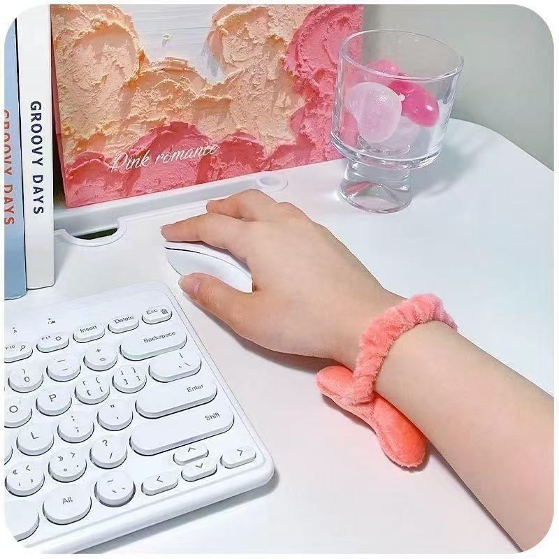 4Pcs Soft Wrist Rest Mouse Pad with Hand Pillow, Elastic Strap Keyboard Wrist Support for Office & Home Use