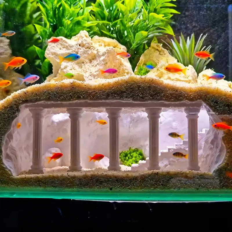 3D Printed Magic Aquarium Castle - PLA Betta Cave, Shrimp Shelter & Reptile Habitat, Retro Underwater Decor, Easy Assembly, Safe Hideout for Guppies, Ideal for Home/Office Tanks & Holiday Gifts (Christmas, Valentine's Day)
