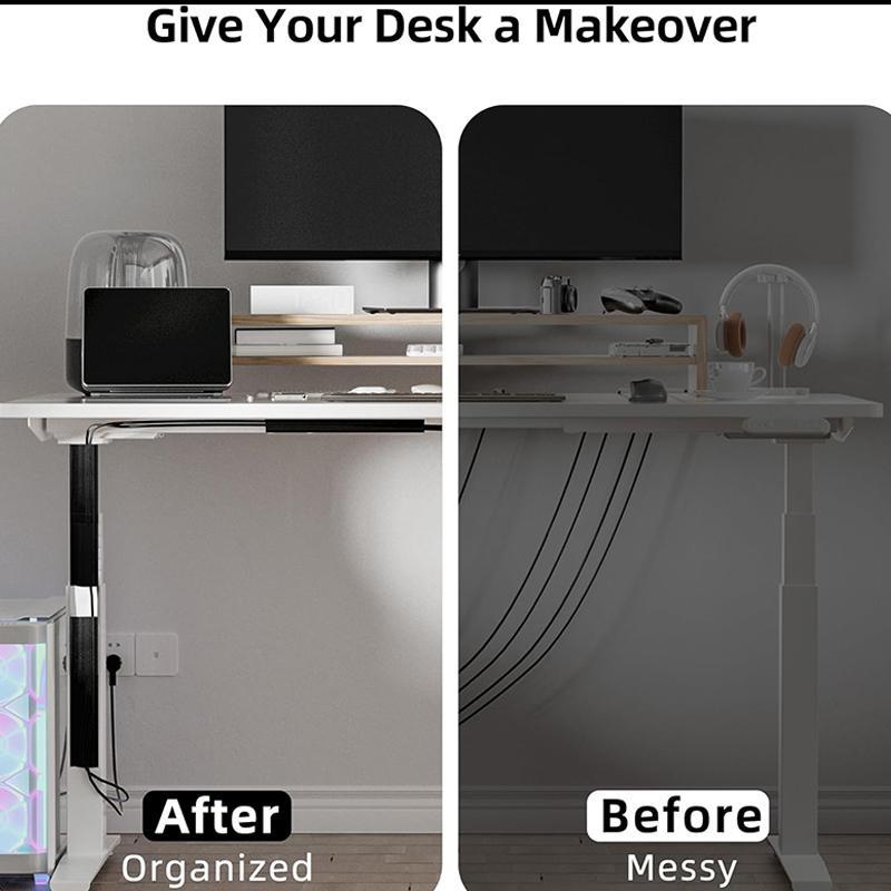 1-2PCS Cable Management Under Desk Kit - Under Desk Cable Management Cord Cover, Cable Hider Cord Management Under Desk Cable Organizer Easyto Install, Cable Hider, Under Desk Cable Organizer, Easy to Install Cord Organizer, Effortless Cable Organization