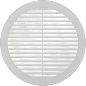 Vent Systems 8" Inch (Opening Dimensions) White Soffit Vent Cover - Plastic Round Air Vent Grille - Built-in Mesh Screen - HVAC Register Louver for Bathroom, Home, Kitchen
