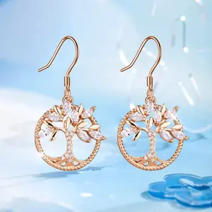Shiny Fashionable Easy Creative Personalized Tree Earrings Party Commemorative Jewelry Versatile Exquisite Christmas And Birthday Gifts
