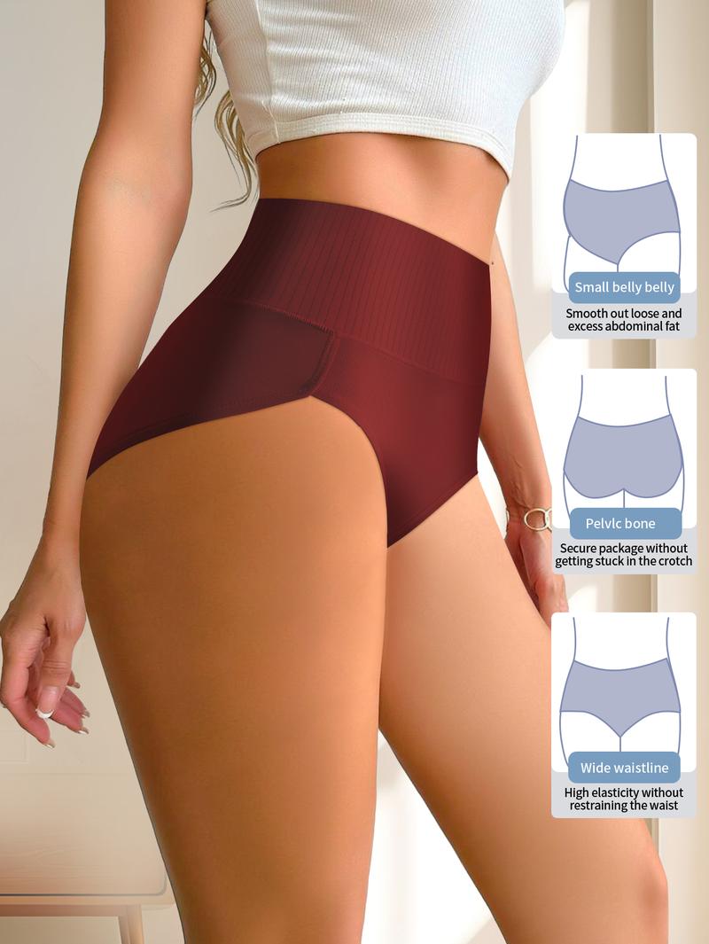 QUASTI 10-Pack High Waisted Breathable Comfortable Women's Underwear, Highly Elastic Confidence No-Show Must-Have Briefs for Daily Use, Minimalist Elegant Full Coverage Panties, S-XXL